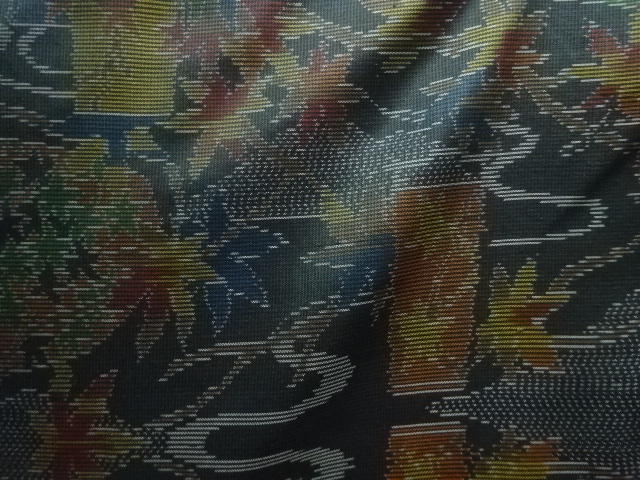 JAPANESE KIMONO / ANTIQUE KIMONO / SILK / DORO OSHIMA TSUMUGI / WOVEN FLOWER