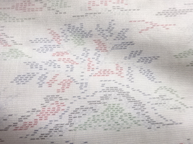 JAPANESE KIMONO / ANTIQUE KIMONO / SILK / OSHIMA TSUMUGI / WOVEN FLORAL PLANTS