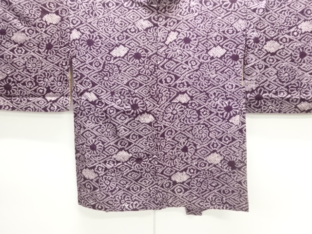 アンティーク　本総絞り菱に花模様羽織