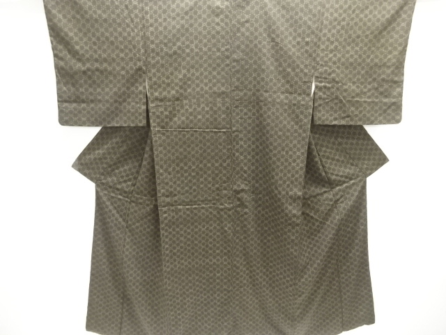 JAPANESE KIMONO / ANTIQUE KIMONO / SILK / YUKI TSUMUGI / WOVEN KNITTING PATTERN