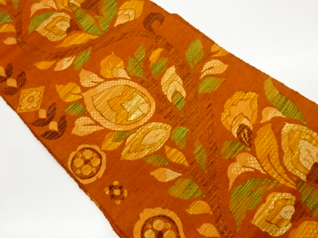 JAPANESE NAGOYA OBI / TSUMUGI / WOVEN FLOWER