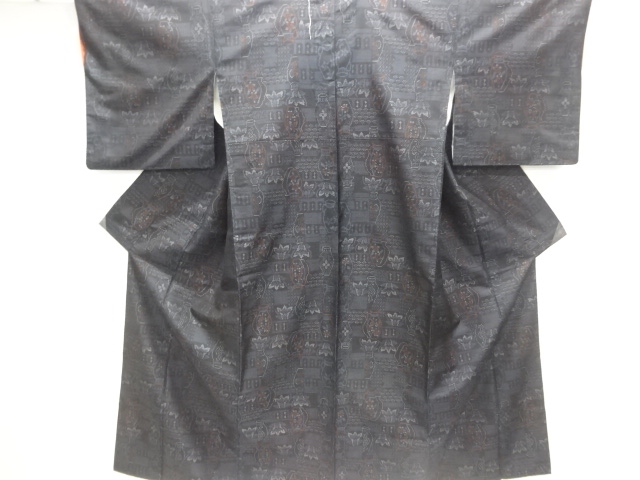 花器模様織り出し本場泥大島紬着物