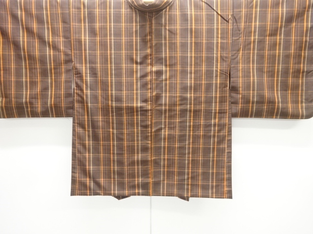 格子織出し米沢紬羽織