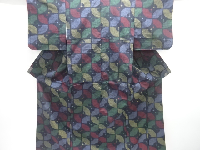 JAPANESE KIMONO / TOKAMACHI TSUMUGI / WOVEN FOLDING FAN 