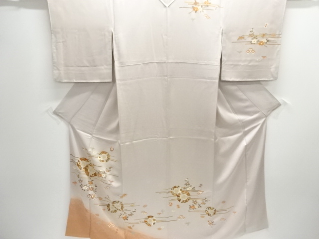 JAPANESE KIMONO / HOMONGI / SILK / EMBROIDERY / FOLDING FAN