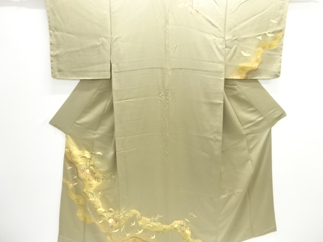 JAPANESE KIMONO / HOMONGI / SILK / MIST & CHAYATSUJI
