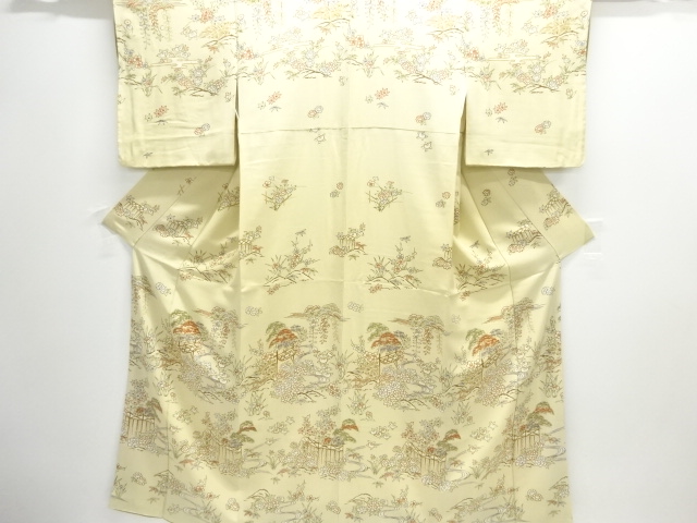 JAPANESE KIMONO / TSUKESAGE KOMON / FLORAL PLANTS