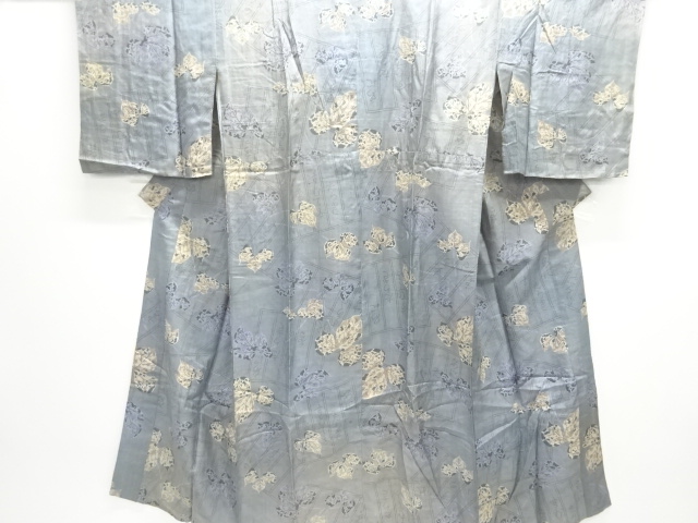 JAPANESE KIMONO / ANTIQUE JUBAN / SILK / IVY LEAVES & CHARACTER