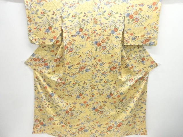 JAPANESE KIMONO / KOMON / FLORAL PLANTS