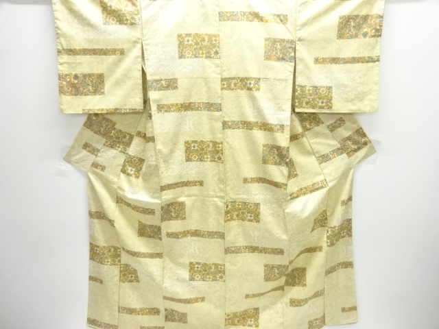 JAPANESE KIMONO / OSHIMA TSUMUGI / FLOWER CREST & SARASA