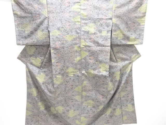 JAPANESE KIMONO / TOKAMACHI TSUMUGI / WOVEN FLOWER 