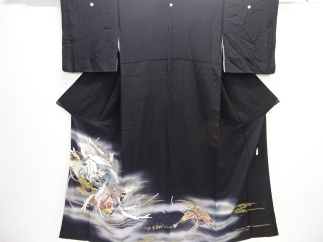 作家物　鳳凰模様刺繍留袖（比翼付き）