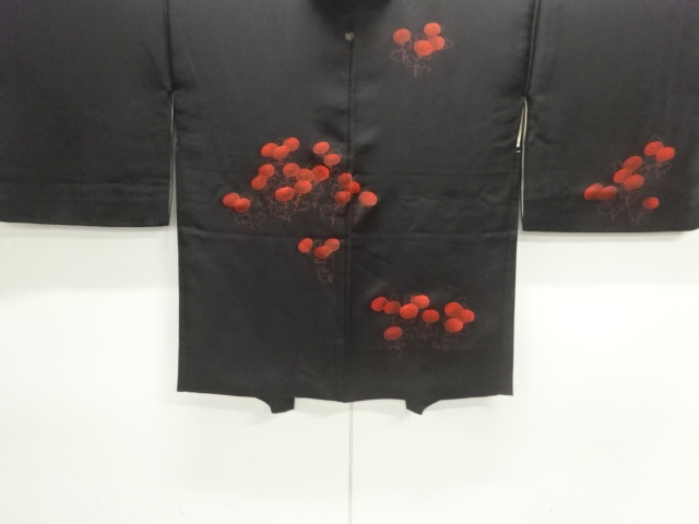 万寿菊模様刺繍一つ紋絵羽織