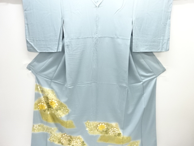 JAPANESE KIMONO / IRO-TOMESODE / EMBROIDERY / KINSAI / PEONY ARABESQUE