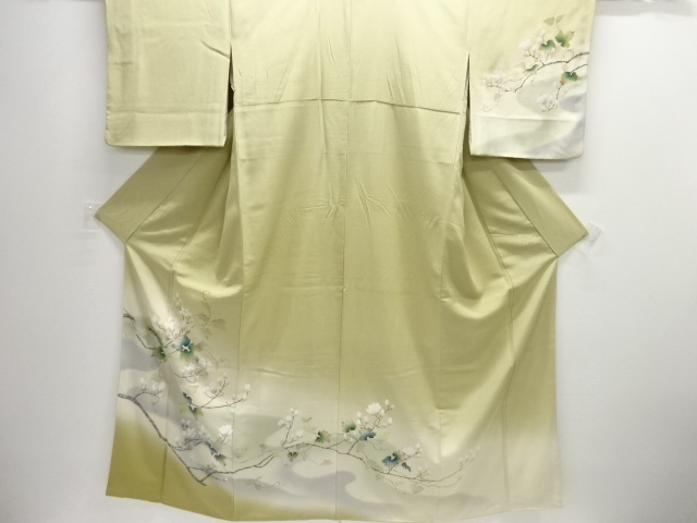 JAPANESE KIMONO / HOMONGI / SILK / MAGNOLIA & IVY LEAVES