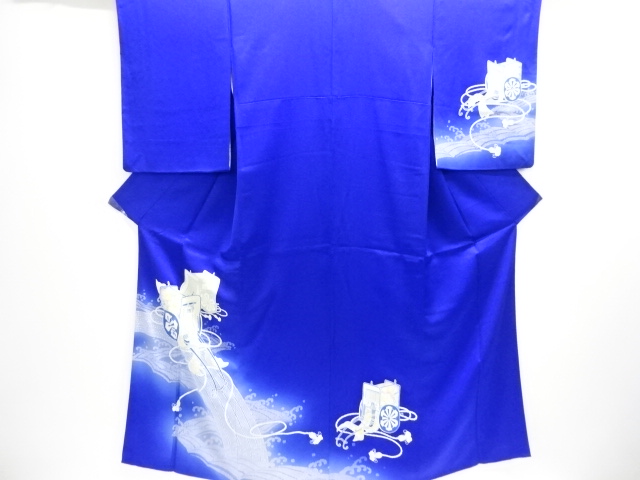 JAPANESE KIMONO / HOMONGI / SILK / WAVE & CARRIAGE
