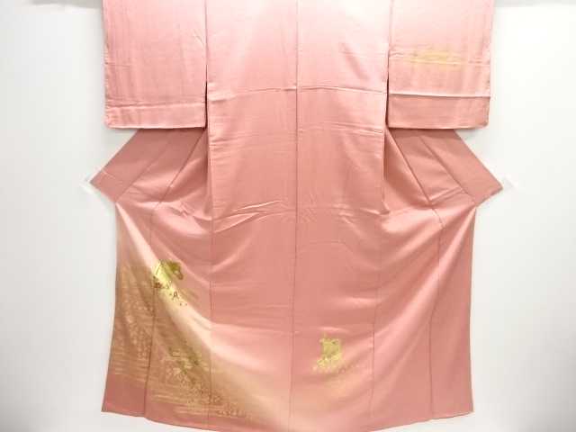 JAPANESE KIMONO / HOMONGI / SILK / KINSAI / CARRIAGE