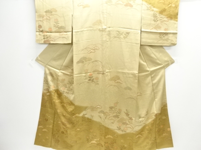 JAPANESE KIMONO / HOMONGI / EMBROIDERY / FLORAL PLANTS
