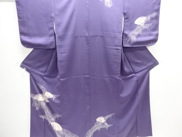 橋に扇模様訪問着