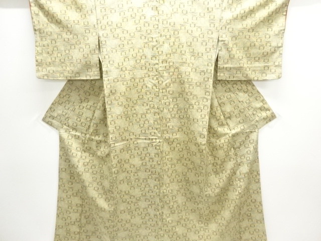 JAPANESE KIMONO / ANTIQUE KIMONO / SILK / TSUMUGI / ABSTRACT PATTERN