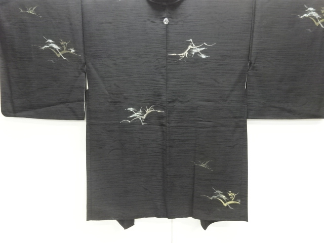 樹木模様織り出し一つ紋羽織