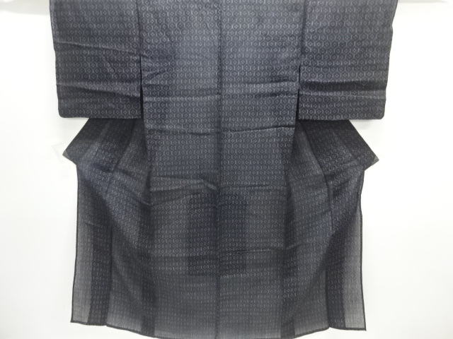アンティーク　抽象模様織出し本場夏大島紬着物