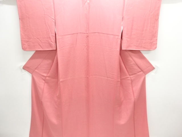 草木染　織柄一つ紋色無地着物