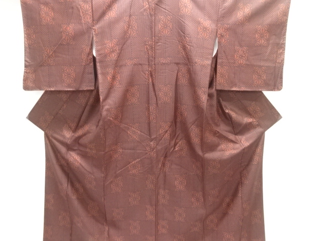 JAPANESE KIMONO / UNUSED OMESHI ENSEMBLE KIMONO / SILK / NISHIJIN / WOVEN ASANOHA