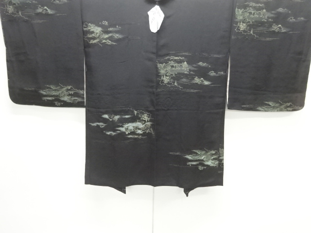 大正ロマン　庭園風景模様織り出し一つ紋羽織