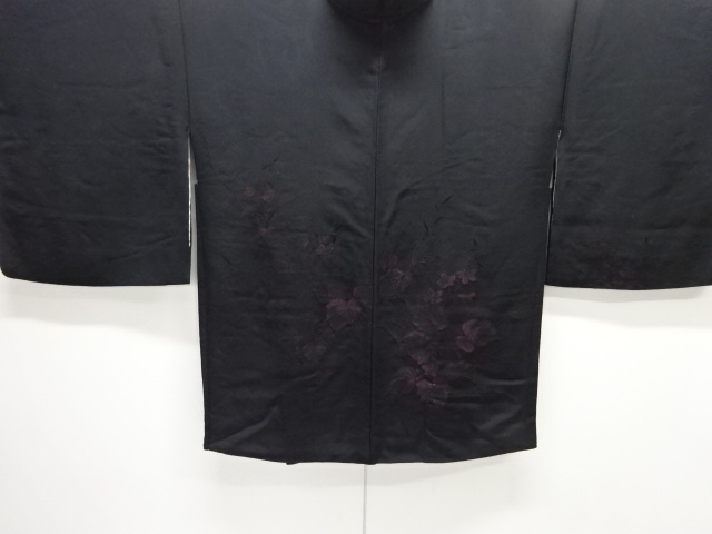 JAPANESE ANTIQUE HAORI / TAISHO ROMAN STYLE / SILK / WOVEN FLORAL PLANTS