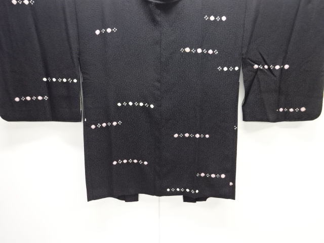 絞り水玉に抽象模様羽織