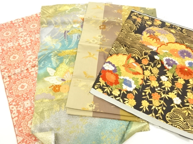 JAPANESE KIMONO / ANTIQUE FABRIC CLOTH SET / FOR FUKURO OBI