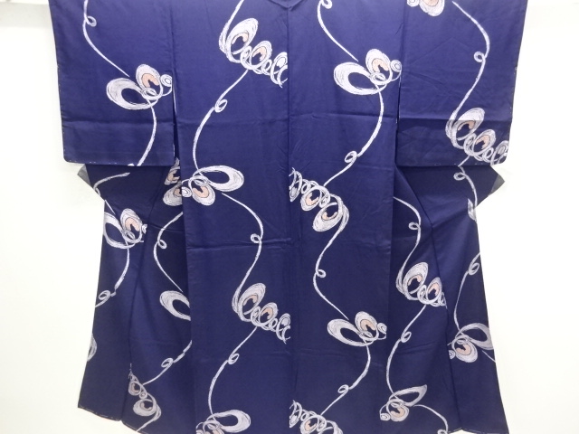 JAPANESE KIMONO / ANTIQUE OMESHI KIMONO / TAISHO ROMAN STYLE / WOVEN ABSTRACT