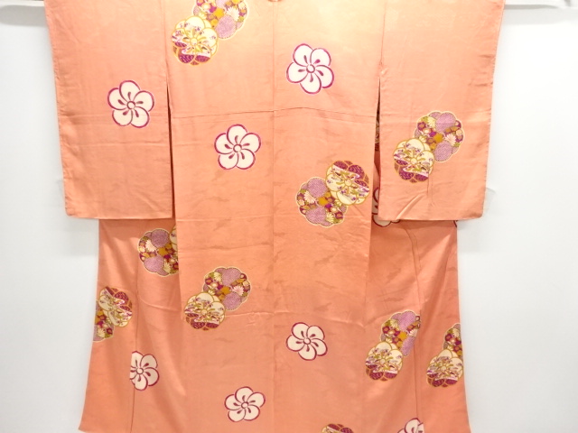 , but otherwise in eJAPANESE KIMONO / ANTIQUE KIMONO / TAISHO ROMAN STYLE / MON KINSHA / UMExcellent condition for its age (i.e.taking into account its antique status) and wearable. For those who can appreciate aged item.