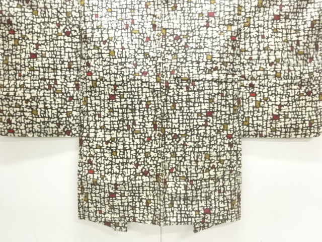 大正ロマン　抽象模様織り出し銘仙長羽織