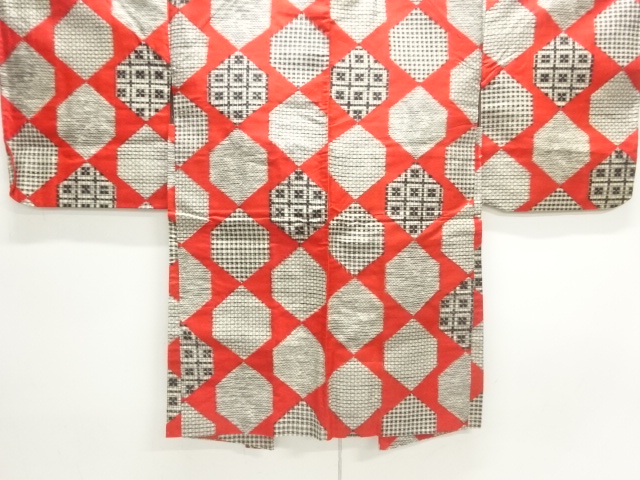 JAPANESE ANTIQUE HAORI / TAISHO ROMAN STYLE / SILK / MEISEN / 