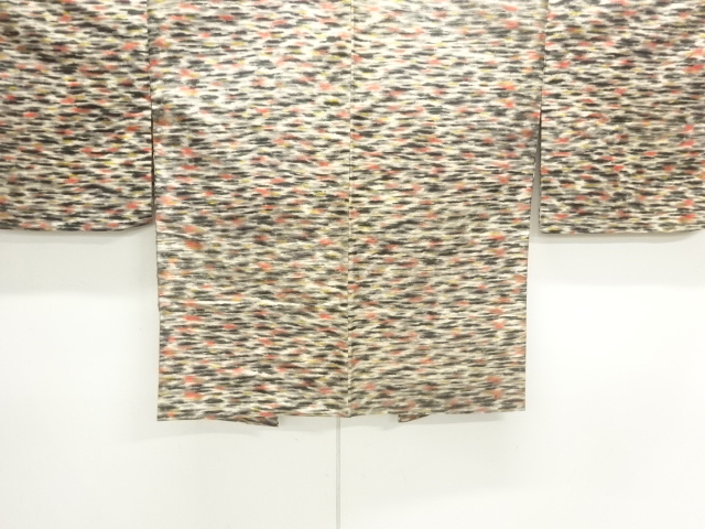 JAPANESE ANTIQUE HAORI / TAISHO ROMAN STYLE / SILK / MEISEN / WOVEN ABSTRACT