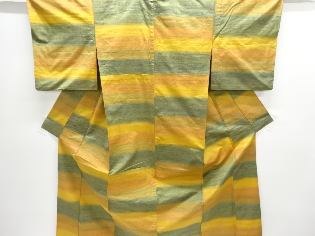 JAPANESE KIMONO / HITOE / TSUMUGI / WOVEN STRIPE