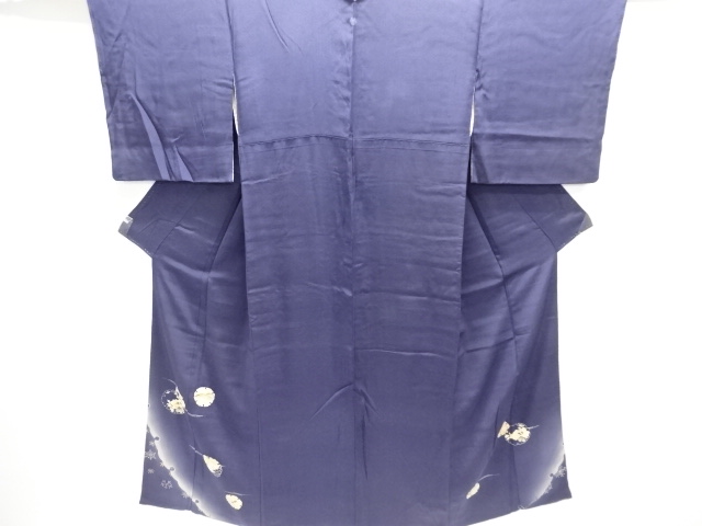 JAPANESE KIMONO / ANTIQUE KIMONO / SILK / MON KINSHA / EMBROIDERY / FLOWER