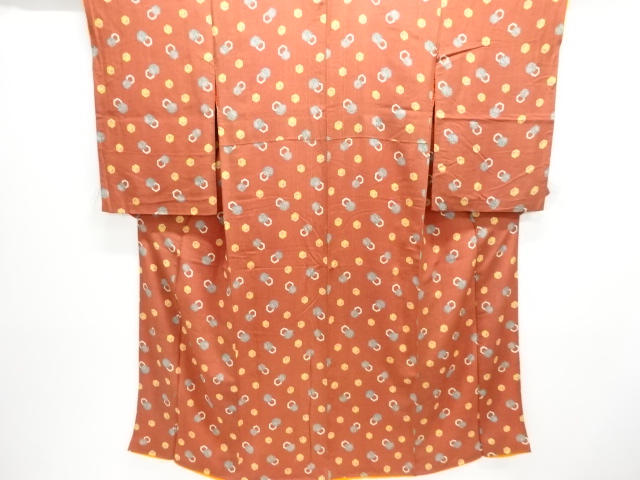 アンティーク　錦紗亀甲に花模様着物