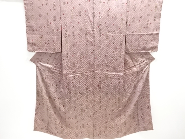 アンティーク　綸子花菱模様着物