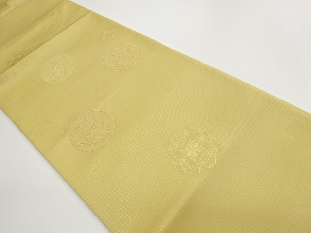 草花に華文模様織出し袋帯