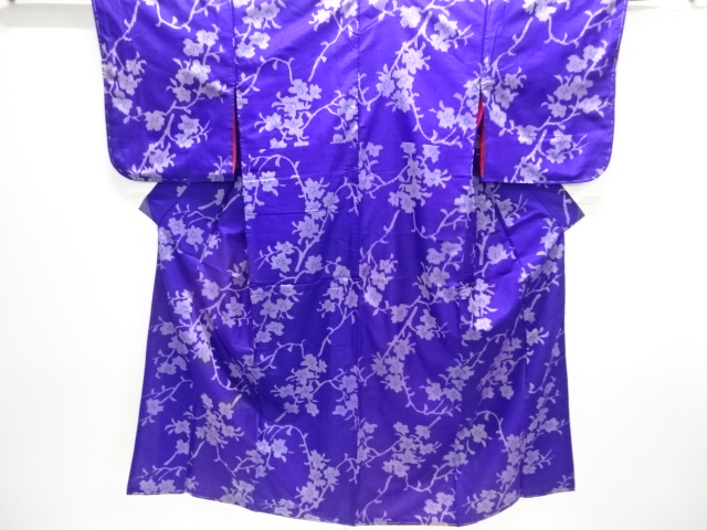 JAPANESE KIMONO / ANTIQUE KIMONO / TAISHO ROMAN STYLE / MEISEN / SILK / WOVEN FLOWERS