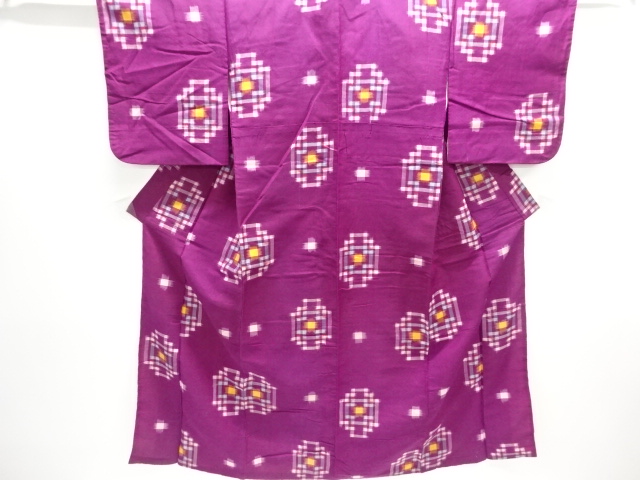 JAPANESE KIMONO / ANTIQUE KIMONO / MEISEN / WOVEN ABSTRACT