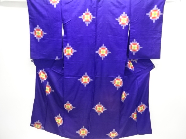 JAPANESE KIMONO / ANTIQUE KIMONO / SILK / MEISEN / WOVEN ABSTRACT