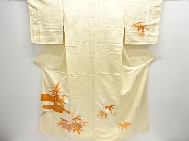 JAPANESE KIMONO / HOMONGI / EMBROIDERY / UNUSED / EGASUMI PATTERN