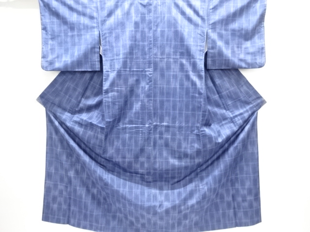 JAPANESE KIMONO / ANTIQUE KIMONO / SILK / TSUMUGI / WOVEN GRID