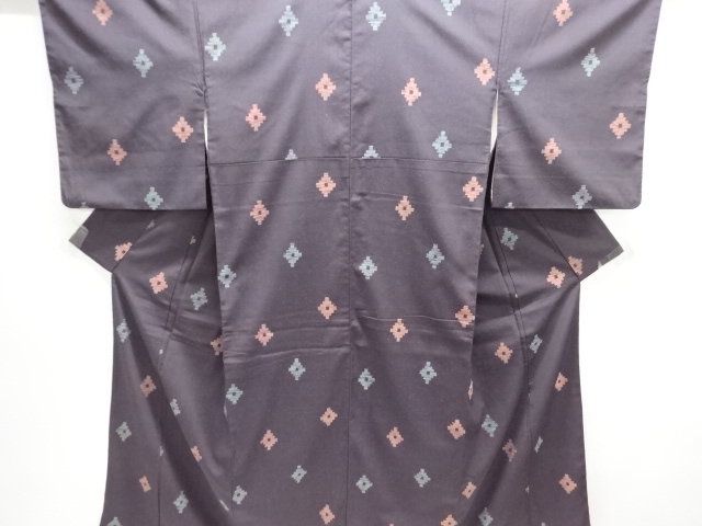 大正ロマン　抽象模様織り出しお召着物
