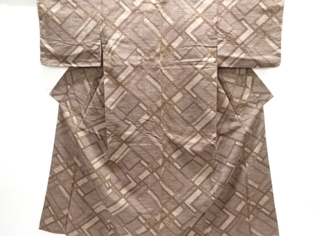 JAPANESE KIMONO / TSUMUGI / WOVEN GEOMETRIC