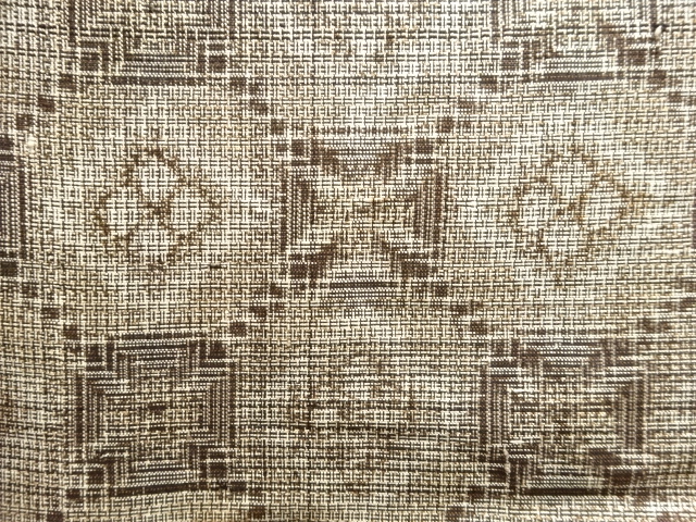 JAPANESE KIMONO / ANTIQUE KIMONO / SILK / DORO OSHIMA TSUMUGI / WOVEN SHOKKO & FLORAL RHOMBUS